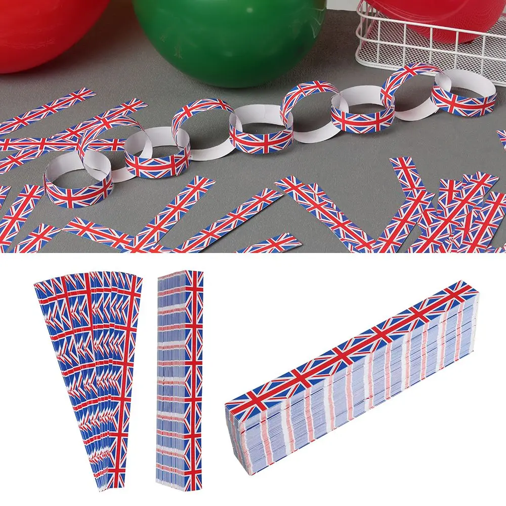 

300pcs/set Celebrations Union Jack Party Self Adhesive Festival Elizabeth II Party Supplies Platinum Jubilee Paper Chain