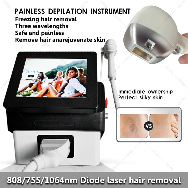 

2023 CE утвержденный Профессиональный портативный диодный лазер для удаления волос 808 нм, Лазерный Аппарат для удаления волос