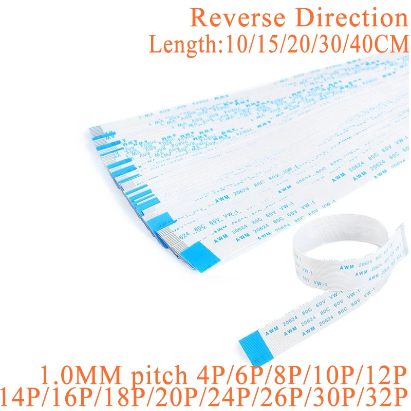 20pcs 1.0mm FPC FFC Ribbon Flexible Flat Cable Reverse Direction 4/6/8/10/12/14/16/18/20/24/30/32P Pitch Length 10/15/20/30/40CM
20pcs 1.0mm FPC FFC Ribbon Flexible Flat Cable Reverse Direction 4/6/8/10/12/14/16/18/20/24/30/32P Pitch Length 10/15/20/30/40CM
