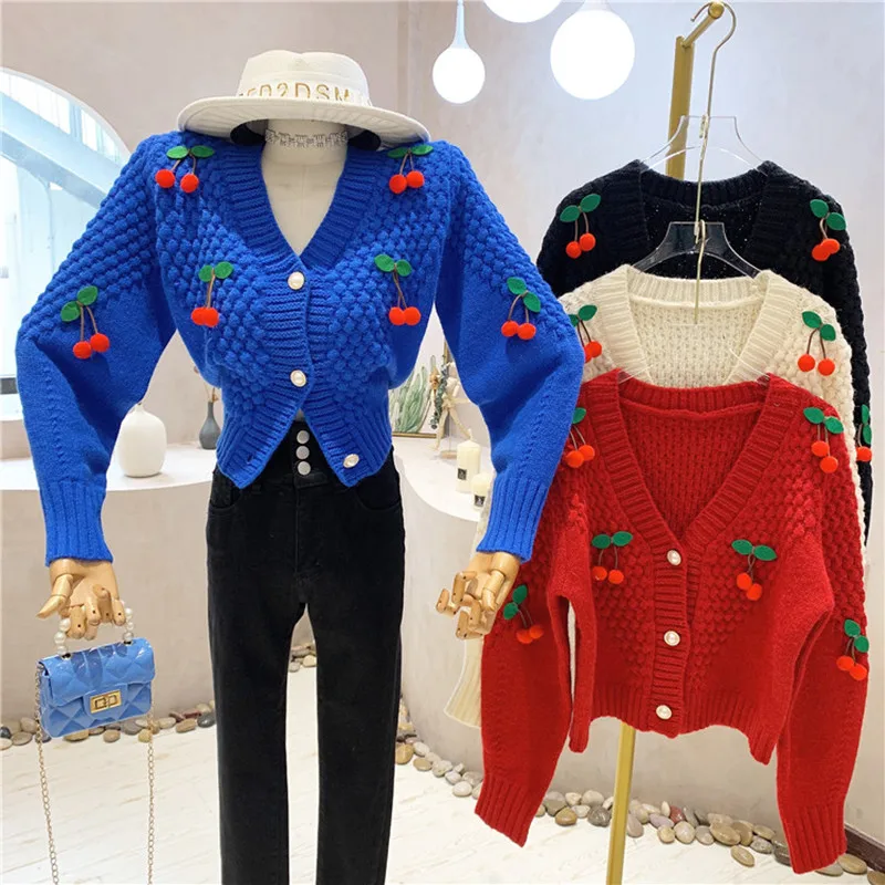 New Women's Clothing 2022 Spring casual design top V-neck short knitted cardigan sweater coat blusas
New Women's Clothing 2022 Spring casual design top V-neck short knitted cardigan sweater coat blusas
