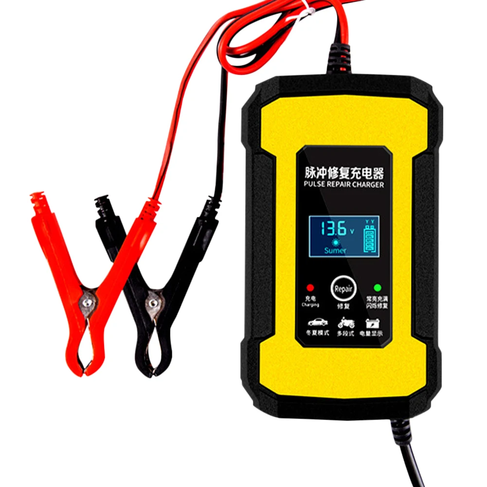 Car Battery Charger 12V/6A Automatic Pulse Battery Repair with LCD Display for 2Ah-100Ah Lead-Acid AGM Gel SLA Auto Motorcycle
Car Battery Charger 12V/6A Automatic Pulse Battery Repair with LCD Display for 2Ah-100Ah Lead-Acid AGM Gel SLA Auto Motorcycle