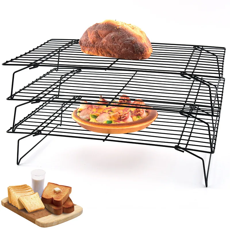 3 Layers Stackable Cake Cooling Rack Metal Biscuits Bread Cookie Black Cooling Rack Net Mat Baking Tool Tray Kitchen Accessories
3 Layers Stackable Cake Cooling Rack Metal Biscuits Bread Cookie Black Cooling Rack Net Mat Baking Tool Tray Kitchen Accessories