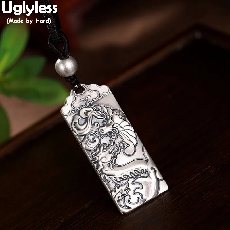 Uglyless Solid 999 Pure Silver Phoenix Dragon Animals Necklace + Rope Thai Silver Square Pendants Necklaces Ethnic Retro Jewelry
Uglyless Solid 999 Pure Silver Phoenix Dragon Animals Necklace + Rope Thai Silver Square Pendants Necklaces Ethnic Retro Jewelry