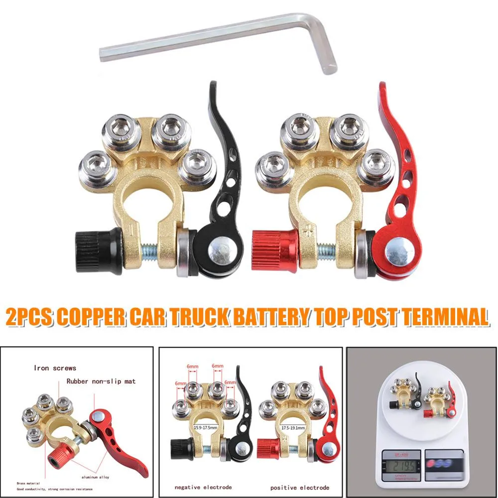 Battery Top Car Battery Pile Head Terminal Brass Copper Disconnect Useful Wire Switch 2pcs Accessories Heavy Duty
Battery Top Car Battery Pile Head Terminal Brass Copper Disconnect Useful Wire Switch 2pcs Accessories Heavy Duty