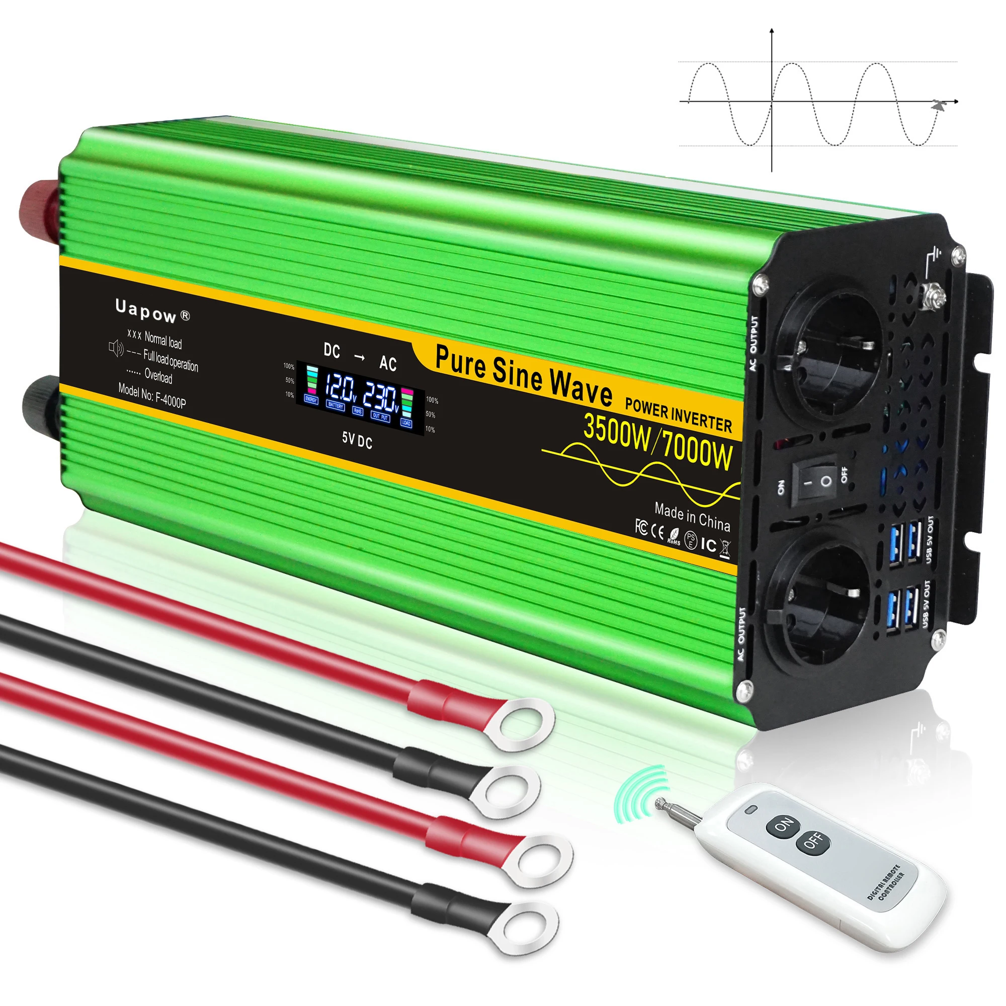 Pure Sine Wave Inverter 3000W Peak 7000W Single Phase Home Appliance off Grid Hybrid Solar Inverter DC 12V 24V AC220-240V 
Pure Sine Wave Inverter 3000W Peak 7000W Single Phase Home Appliance off Grid Hybrid Solar Inverter DC 12V 24V AC220-240V