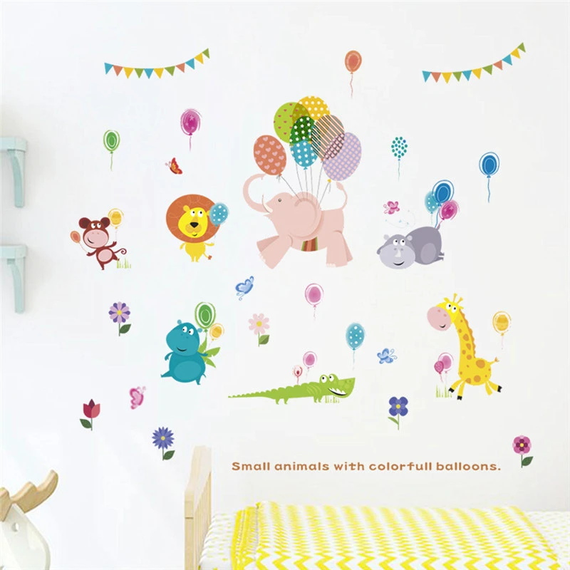 Cute Animal Playing Balloon Wall Stickers For Kindergarten Kids Room Home Decorations Diy Cartoon Mural Art Pvc Wall Decal
Cute Animal Playing Balloon Wall Stickers For Kindergarten Kids Room Home Decorations Diy Cartoon Mural Art Pvc Wall Decal