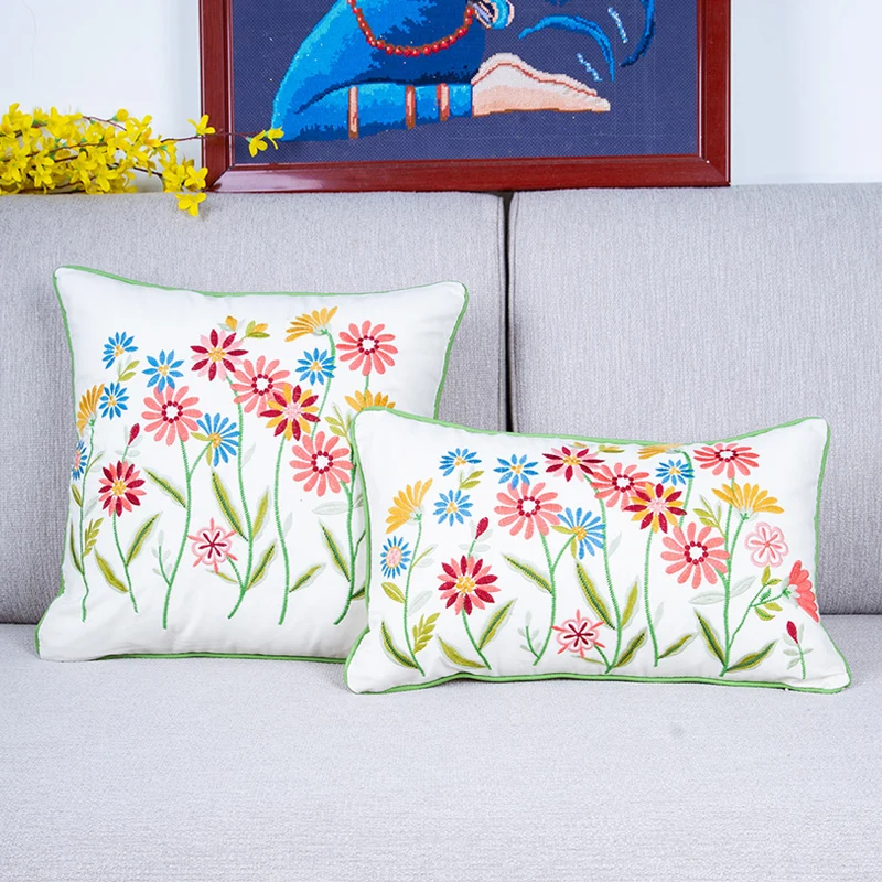 Цветочная подушка, чехол для дикого цветка маргаритки кантри, Стильный чехол для подушки, хлопок, вышивка, украшение для дома, для гостиной, дивана, кровати
Цветочная подушка, чехол для дикого цветка маргаритки кантри, Стильный чехол для подушки, хлопок, вышивка, украшение для дома, для гостиной, дивана, кровати