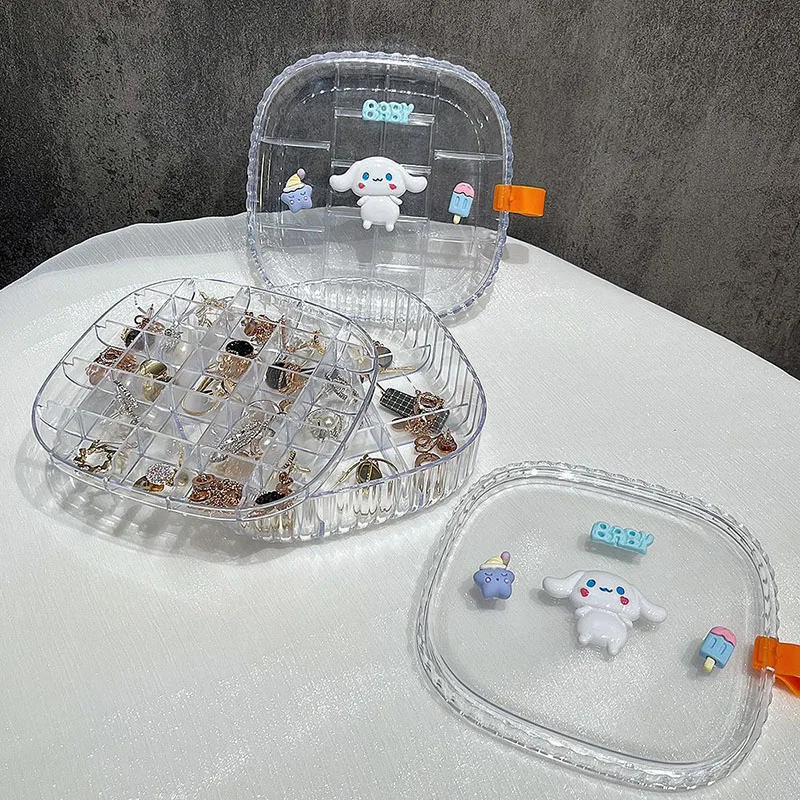 Kawaii Acrylic Dust-Proof Jewelry Accessories Storage Box Cartoon Sanrios Cinnamoroll Partition with Lid Decoration Toy Gift
Kawaii Acrylic Dust-Proof Jewelry Accessories Storage Box Cartoon Sanrios Cinnamoroll Partition with Lid Decoration Toy Gift