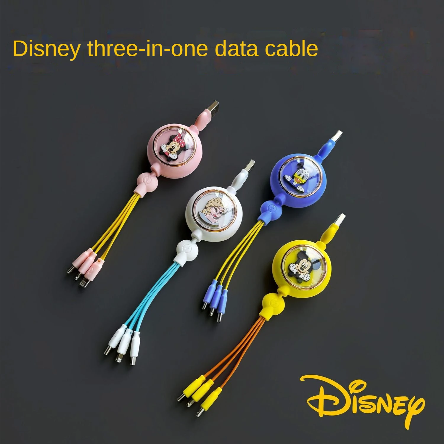 Disney Three-in-One Data Cable Retractable Charging Cable Fast Charging for Apple Android Huawei Car Charger
Disney Three-in-One Data Cable Retractable Charging Cable Fast Charging for Apple Android Huawei Car Charger
