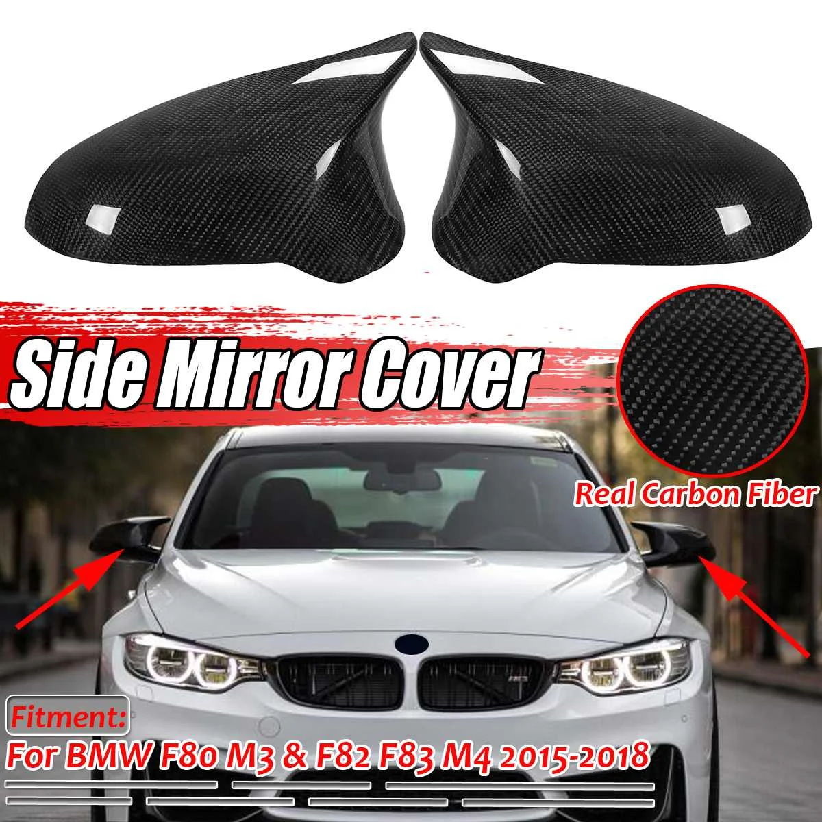 2PCS Real Carbon Fiber Car Side Mirror Cover Outside Rearview Mirror Cover Caps Replacement For BMW F80 M3 &F82 M4 2015-2018
2PCS Real Carbon Fiber Car Side Mirror Cover Outside Rearview Mirror Cover Caps Replacement For BMW F80 M3 &F82 M4 2015-2018