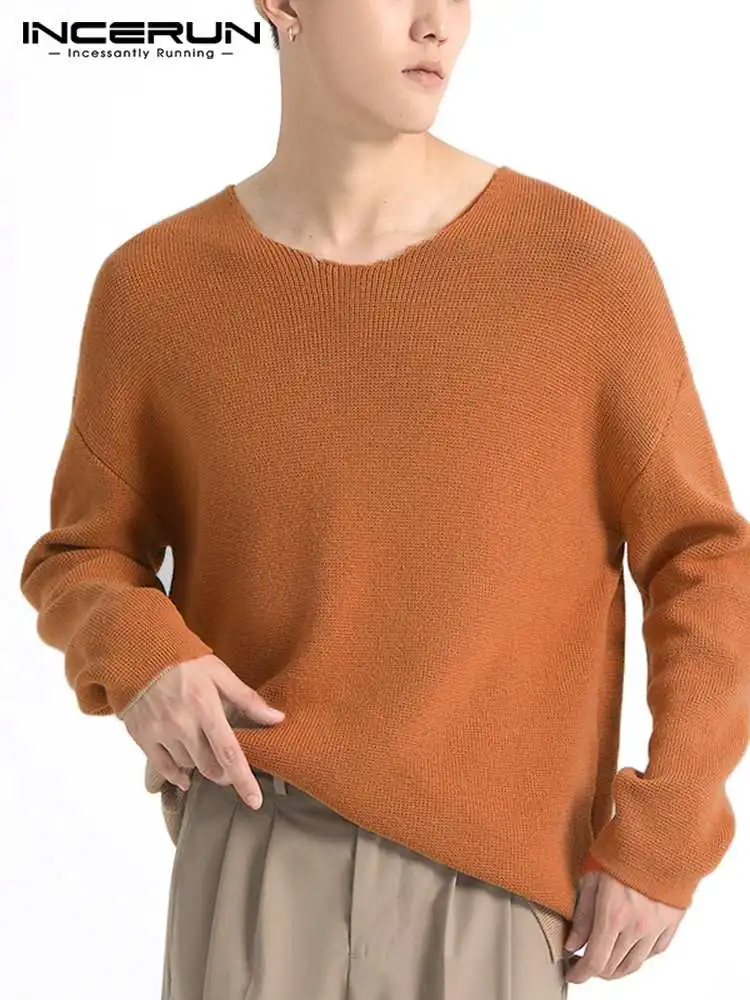 Однотонная мужская футболка INCERUN с V-образным вырезом и длинными рукавами, Корейская Повседневная Базовая футболка 2022, уличные удобные модн... 
Однотонная мужская футболка INCERUN с V-образным вырезом и длинными рукавами, Корейская Повседневная Базовая футболка 2022, уличные удобные модн...