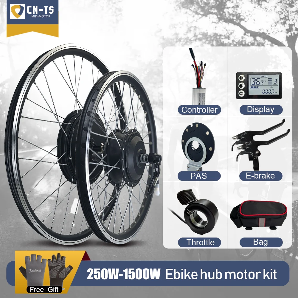 

Electric Bicycle Conversion Kit 20-29Inch 700C 36V 350W 500W 48V 1000W 1500W 2000W EBike Brushless Hub Motor Bike Wheel kit