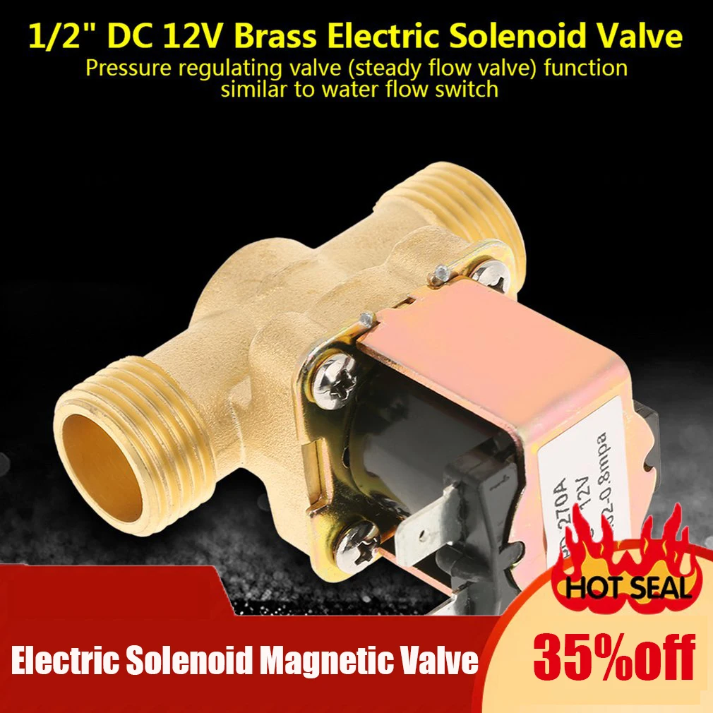 

DC 24V AC220V Electric Solenoid Magnetic Valve Normally Closed Brass Valves For Water Control 1/2inch