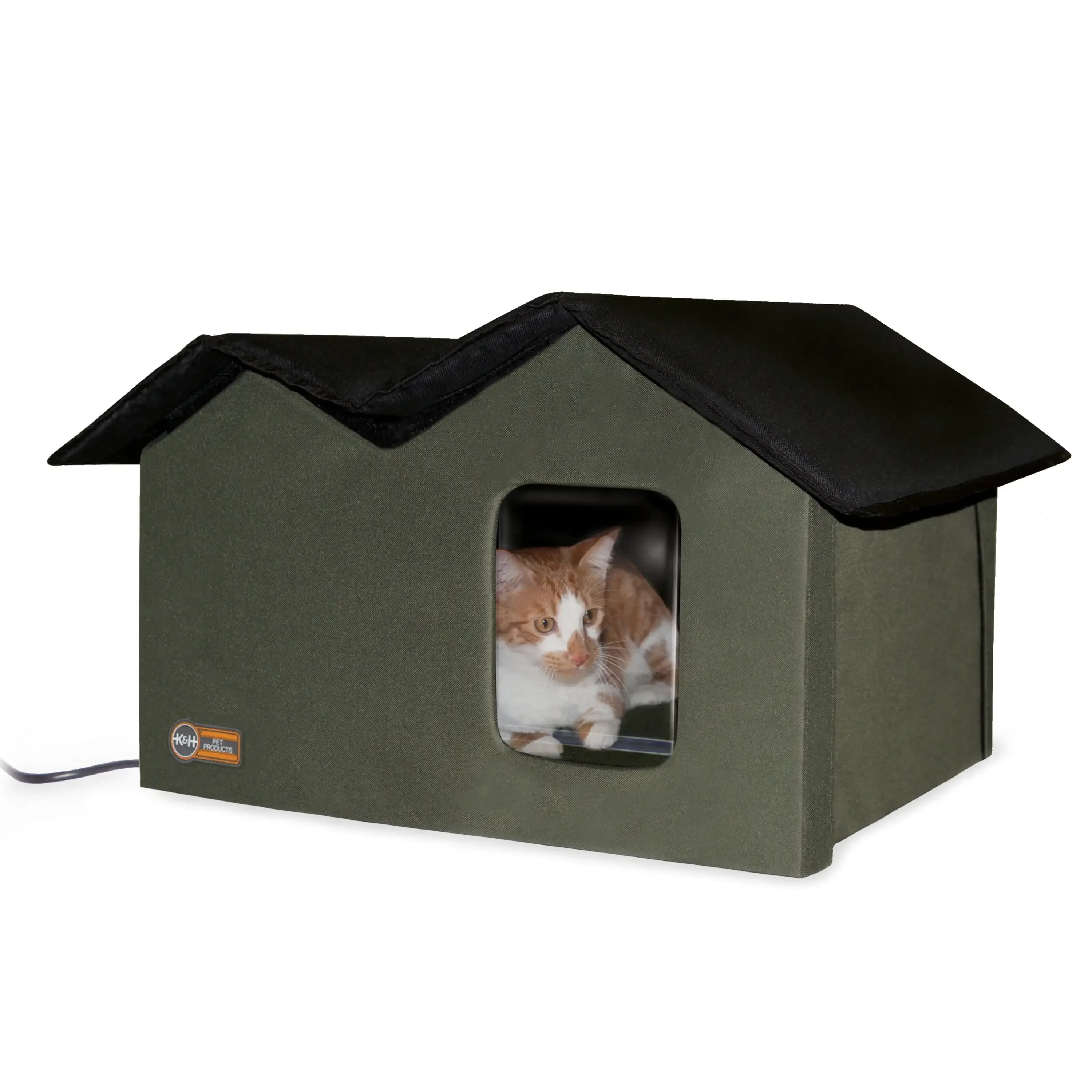 K&H Pet Products Outdoor Heated Kitty House for Cats, Extra-Wide Olive/Black
K&H Pet Products Outdoor Heated Kitty House for Cats, Extra-Wide Olive/Black