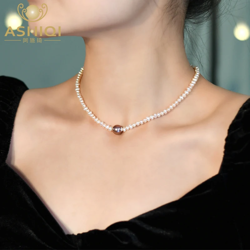 ASHIQI Natural Freshwater Pearl Edison Purple Pearl Necklace Fashion Jewelry for Women Trend
ASHIQI Natural Freshwater Pearl Edison Purple Pearl Necklace Fashion Jewelry for Women Trend