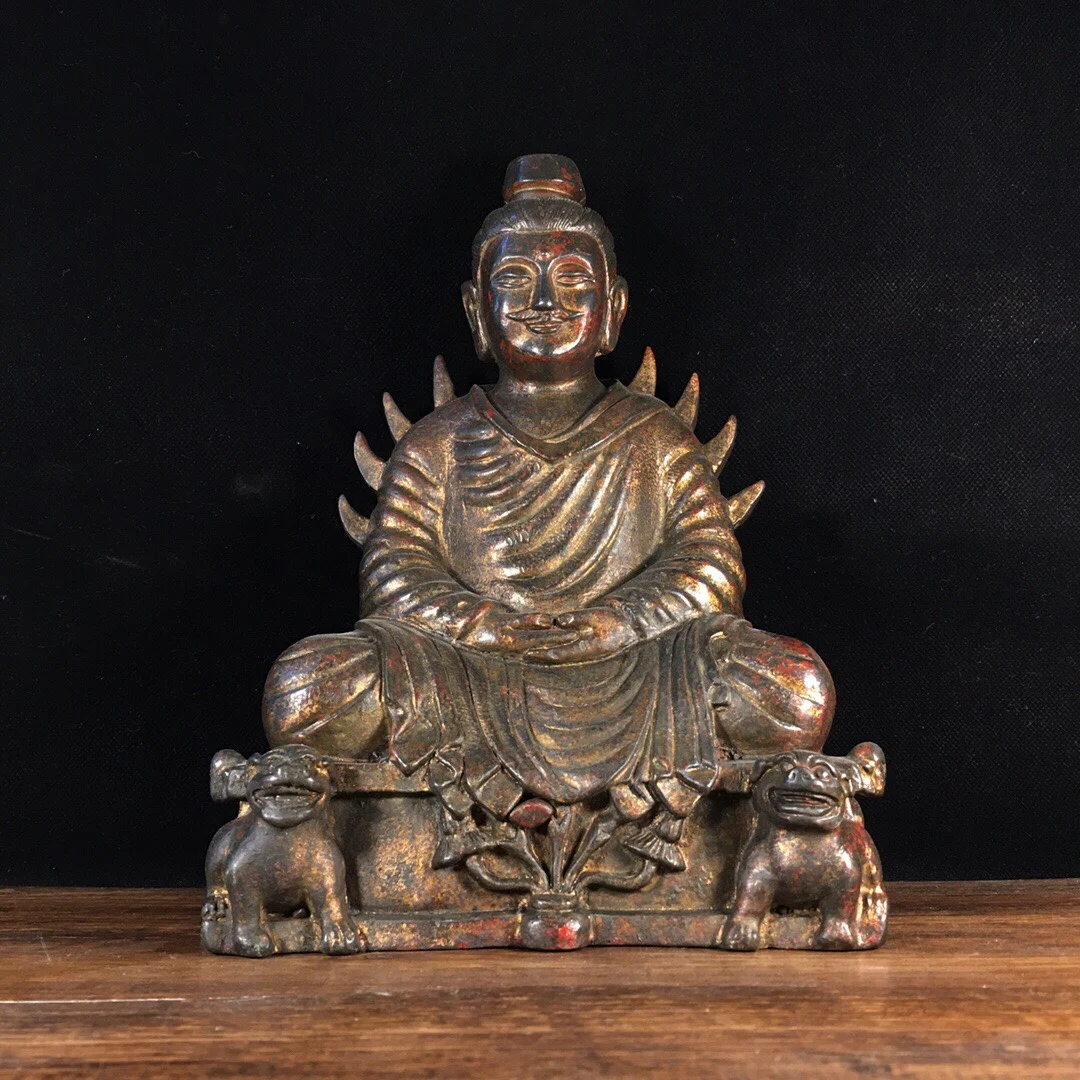 7" Tibet Buddhism Old Bronze Cinnabars Shakyamuni Buddha Northern Wei Buddha Iron Armored Buddha worship hall Town House
7" Tibet Buddhism Old Bronze Cinnabars Shakyamuni Buddha Northern Wei Buddha Iron Armored Buddha worship hall Town House
