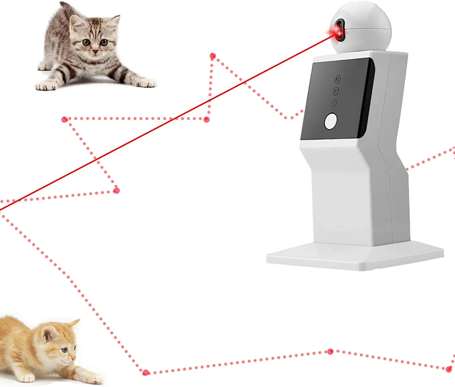 AMOBOX Cat Laser Toy Automatic,Random Moving Interactive Laser Cat Toy for Indoor Cats,Kittens,Dogs,Cat Red Dot Exercising Toy 
AMOBOX Cat Laser Toy Automatic,Random Moving Interactive Laser Cat Toy for Indoor Cats,Kittens,Dogs,Cat Red Dot Exercising Toy