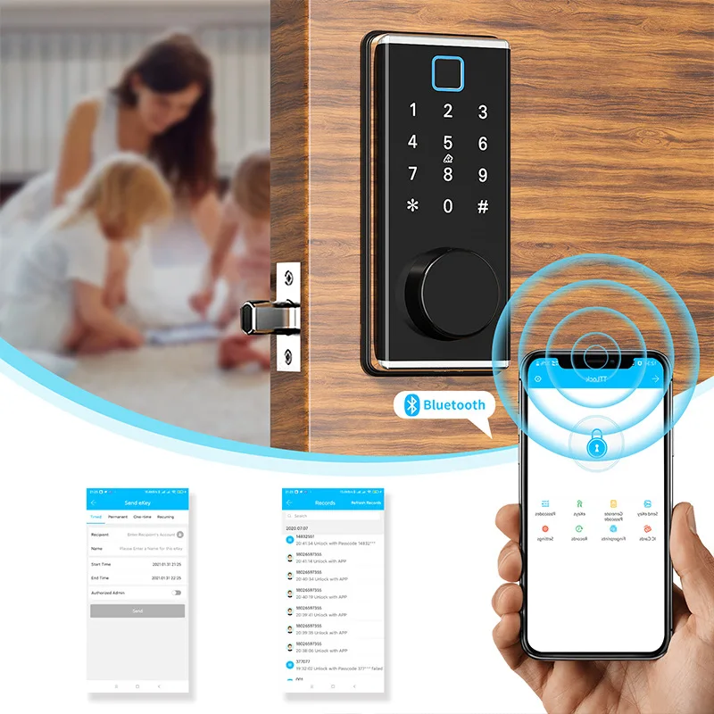 TTlock Smart Lock Bluetooth Fingerprint Rim Lock Smart Card Digital Code Electronic Door Lock for Home Security Mortise US Plug
TTlock Smart Lock Bluetooth Fingerprint Rim Lock Smart Card Digital Code Electronic Door Lock for Home Security Mortise US Plug