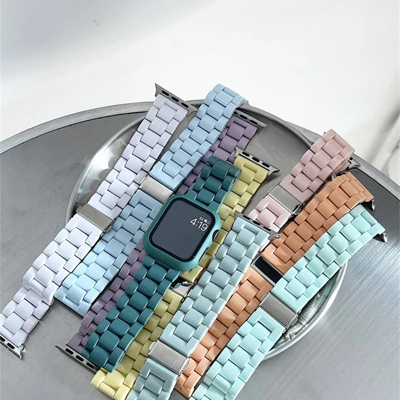 Resin Watch strap for apple watch series 8 7 6 SE 5 4 band 42 38mm correa candy steel for iwatch 44mm 40mm 41MM 45MM 49MM Ultra
Resin Watch strap for apple watch series 8 7 6 SE 5 4 band 42 38mm correa candy steel for iwatch 44mm 40mm 41MM 45MM 49MM Ultra