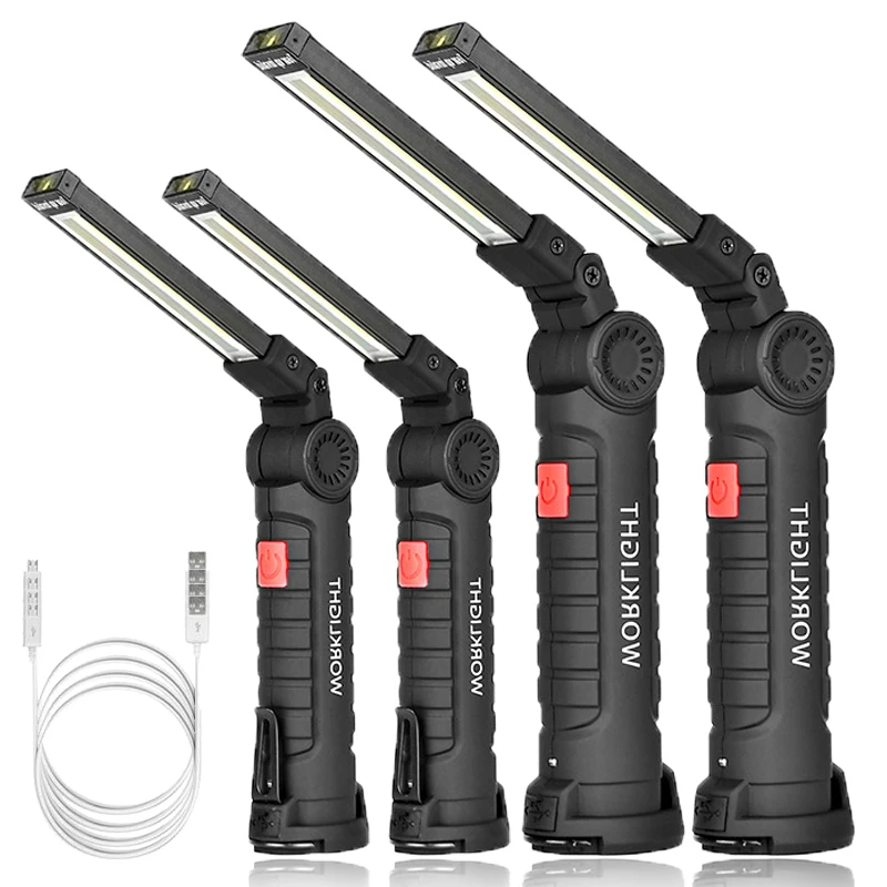 Magnetic COB LED Flashlight Portable USB Rechargeable Work Light Hanging Lamp with Built-in Battery Camping Torch 1/2/4Pcs
Magnetic COB LED Flashlight Portable USB Rechargeable Work Light Hanging Lamp with Built-in Battery Camping Torch 1/2/4Pcs