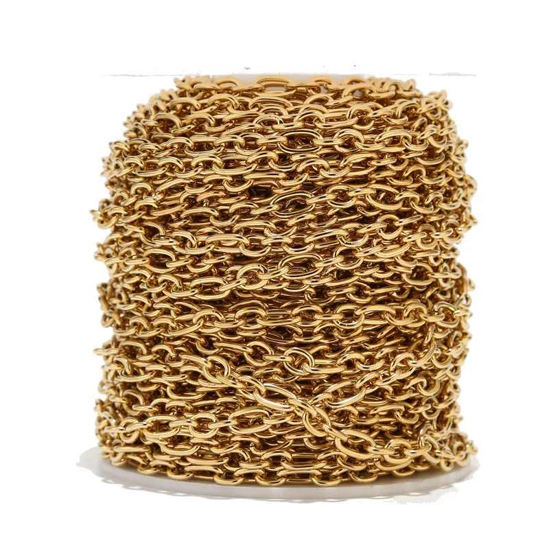 1M/2M Stainless Steel Gold Plated 6.5mm Round Chains 3:1 Oval Link Chain For DIY Jewelry Making Necklaces Bracelets Findings
1M/2M Stainless Steel Gold Plated 6.5mm Round Chains 3:1 Oval Link Chain For DIY Jewelry Making Necklaces Bracelets Findings