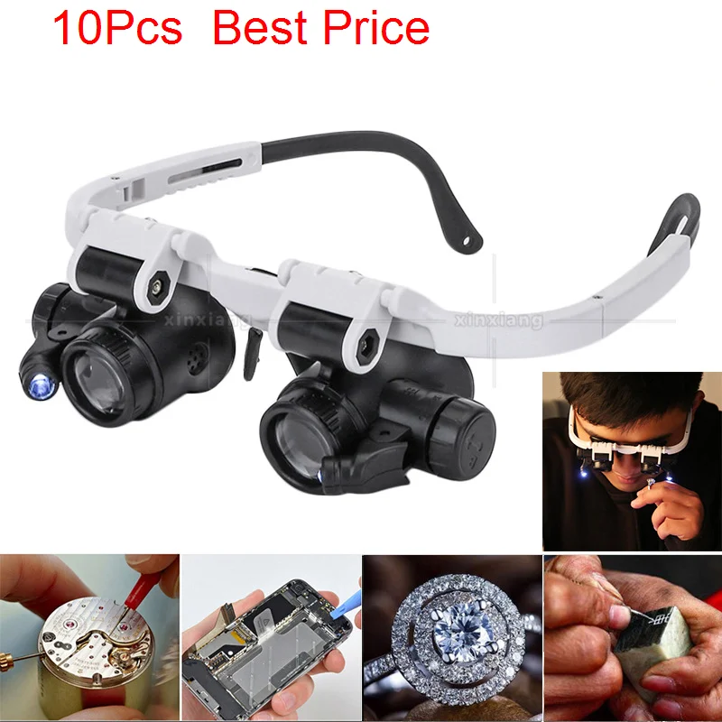 10Pcs/lot 8X 15X 23X Wearing Led Magnifier Magnifying Glass Clock Chip Circuit Board Maintenance Antique Identification
10Pcs/lot 8X 15X 23X Wearing Led Magnifier Magnifying Glass Clock Chip Circuit Board Maintenance Antique Identification