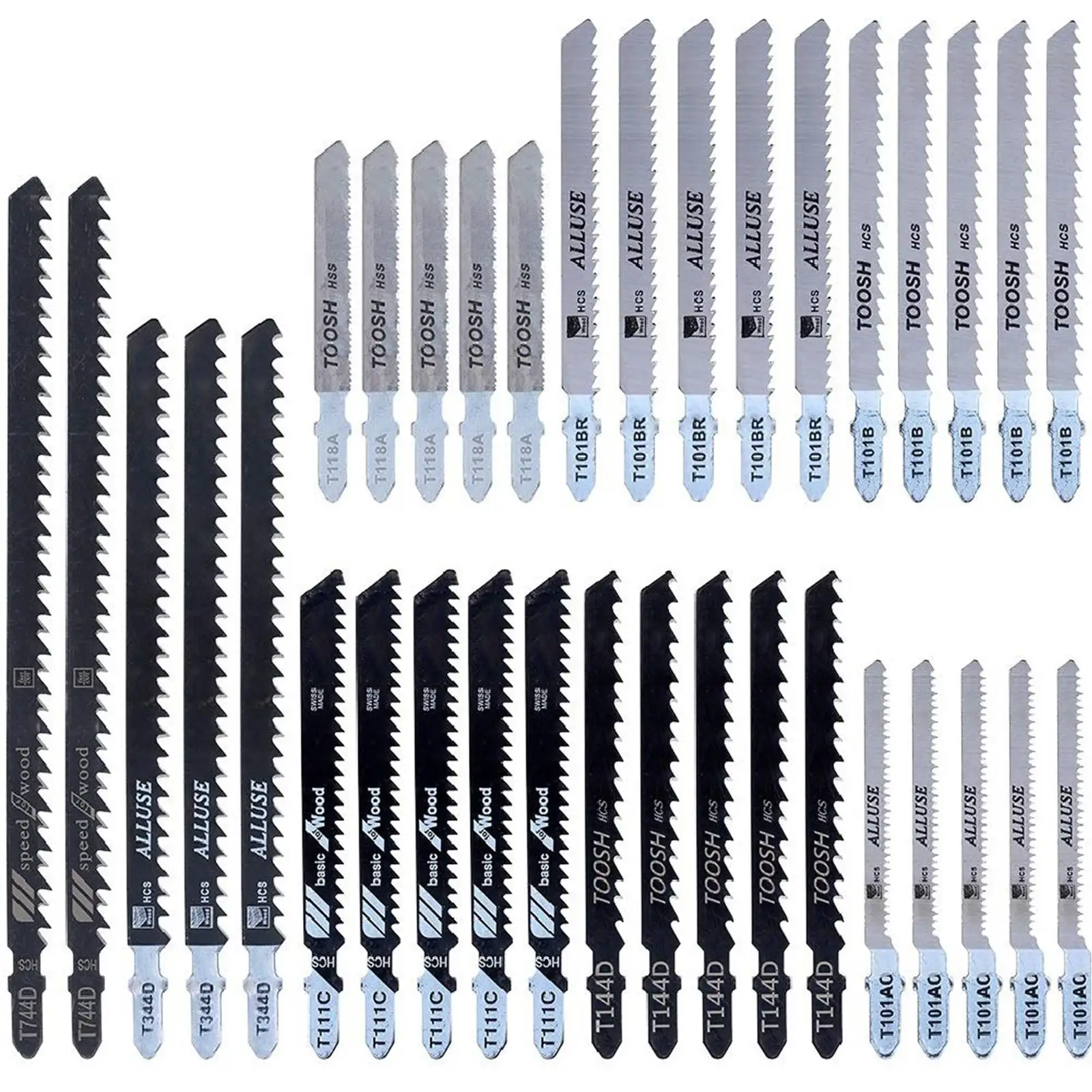 35pcs Jigsaw Blade Reciprocating Saw Blades T144D T118A T101BR T111C T101B T101AO T744D T344D For Wood Plywood Plastic Cutting
35pcs Jigsaw Blade Reciprocating Saw Blades T144D T118A T101BR T111C T101B T101AO T744D T344D For Wood Plywood Plastic Cutting