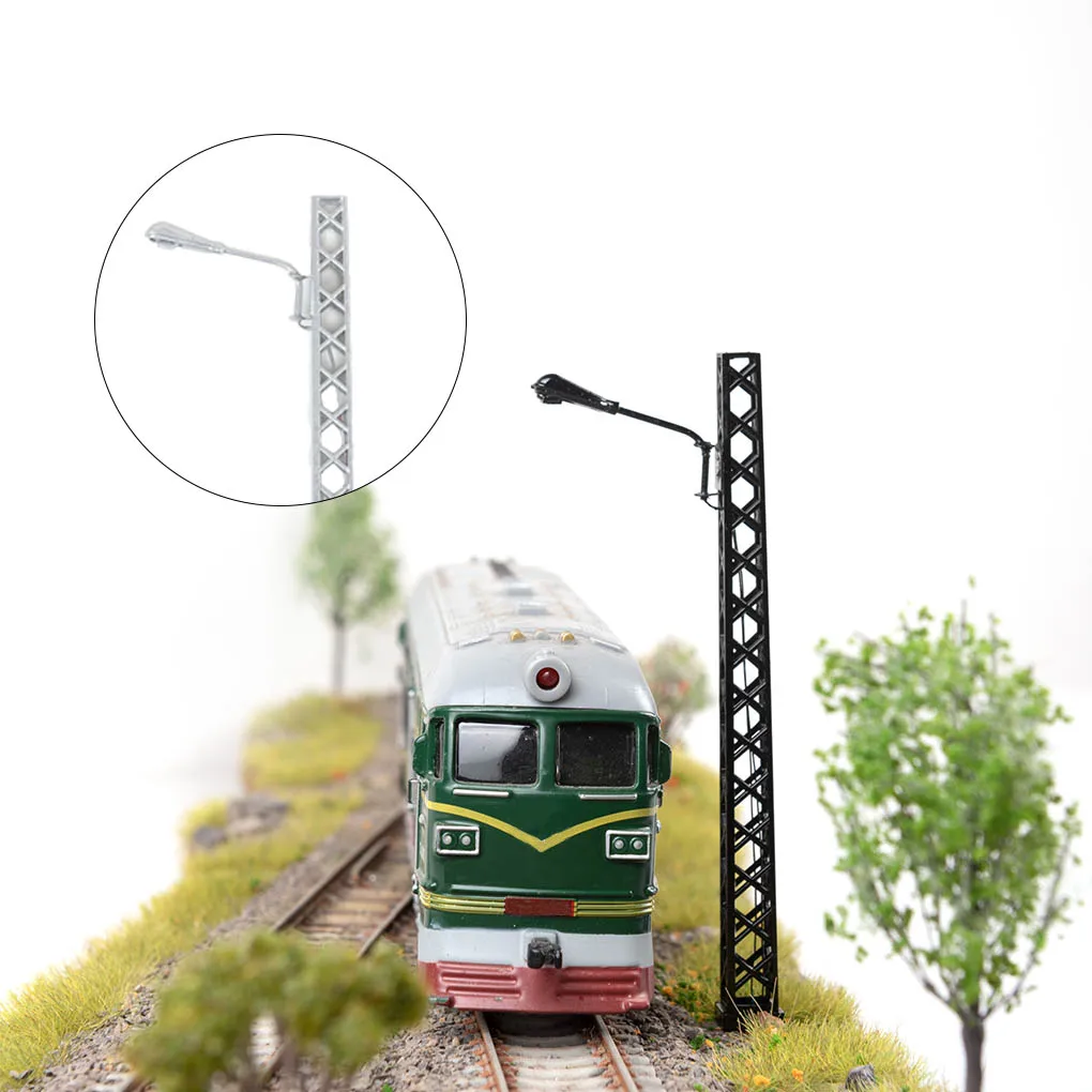 

Model Railway Lamp Classical Pathway Single-Head Lightweight Ladder Streetlights Miniature Outdoor LED Metal Lamppost