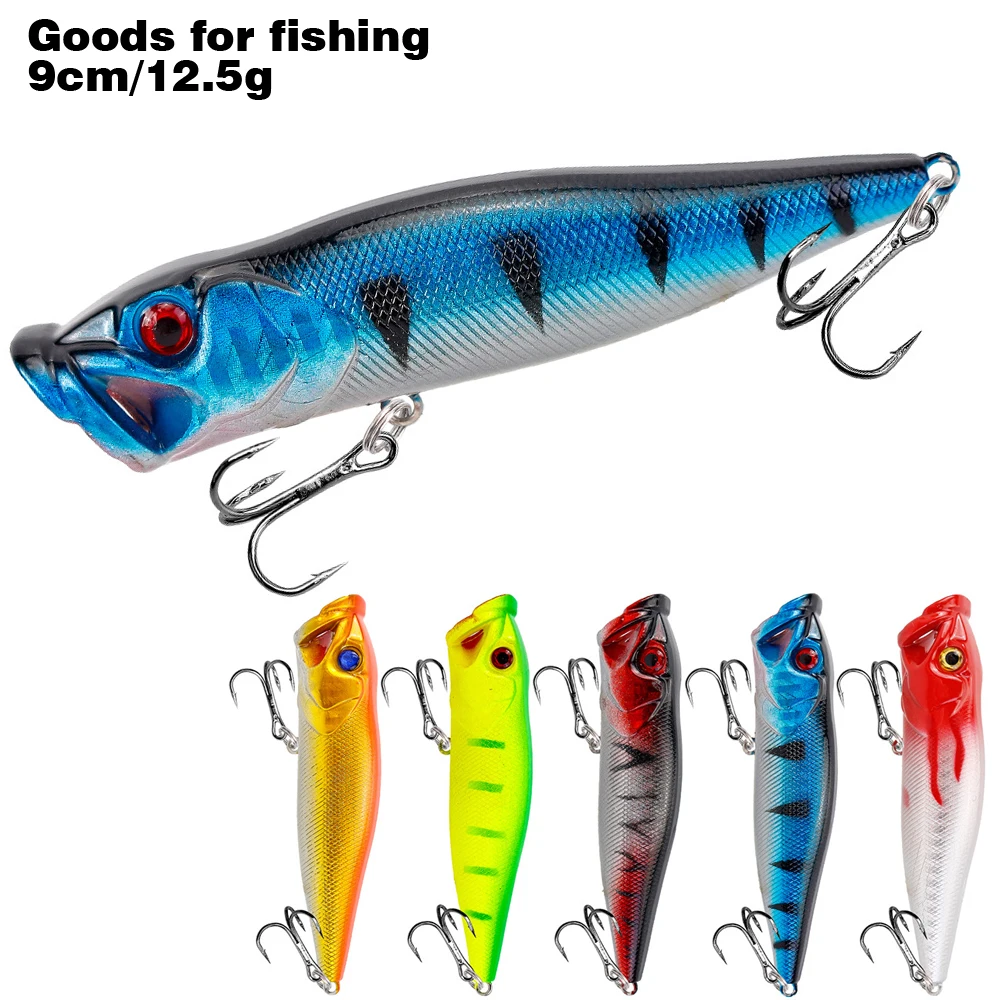 1pcs Fishing Lures Topwater Popper Bait 9cm/12.5g Hard Bait Artificial Wobblers Plastic Fishing Tackle with 6# Hooks accessory
1pcs Fishing Lures Topwater Popper Bait 9cm/12.5g Hard Bait Artificial Wobblers Plastic Fishing Tackle with 6# Hooks accessory
