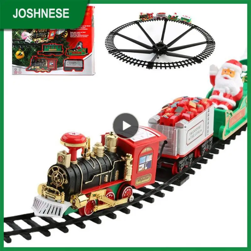 

Рождественский Электрический поезд, мини-Санта-Клаус, железнодорожный автомобиль, креативная Рождественская елка, Рождественский Декор, детские игрушки, подарки, набор поездов