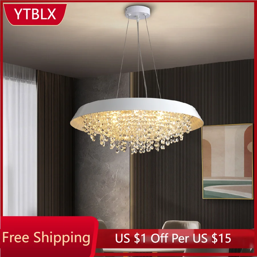Modern Luster Crystal Chandelier Luxury Living Dining Room Round Ceiling Hanging Lamp Home Decoration LED Lighting Fixtures
Modern Luster Crystal Chandelier Luxury Living Dining Room Round Ceiling Hanging Lamp Home Decoration LED Lighting Fixtures