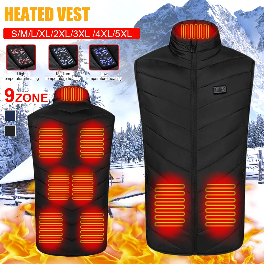 9 Heating Zone Intelligent Heated Vest Unisex Heating Thermal Warm Clothes Sleeveless Jacket for Men Women Winter Warm Jacket
9 Heating Zone Intelligent Heated Vest Unisex Heating Thermal Warm Clothes Sleeveless Jacket for Men Women Winter Warm Jacket