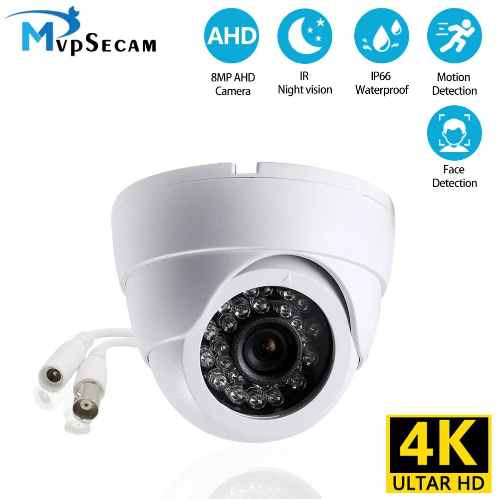 

White AHD Dome CCTV Camera 4K 5MP 1080P 720P IR Mini 2.0MP 5.0MP 8MP AHD Camera BNC indoor IR CUT Filter 24LEDS Night Vision