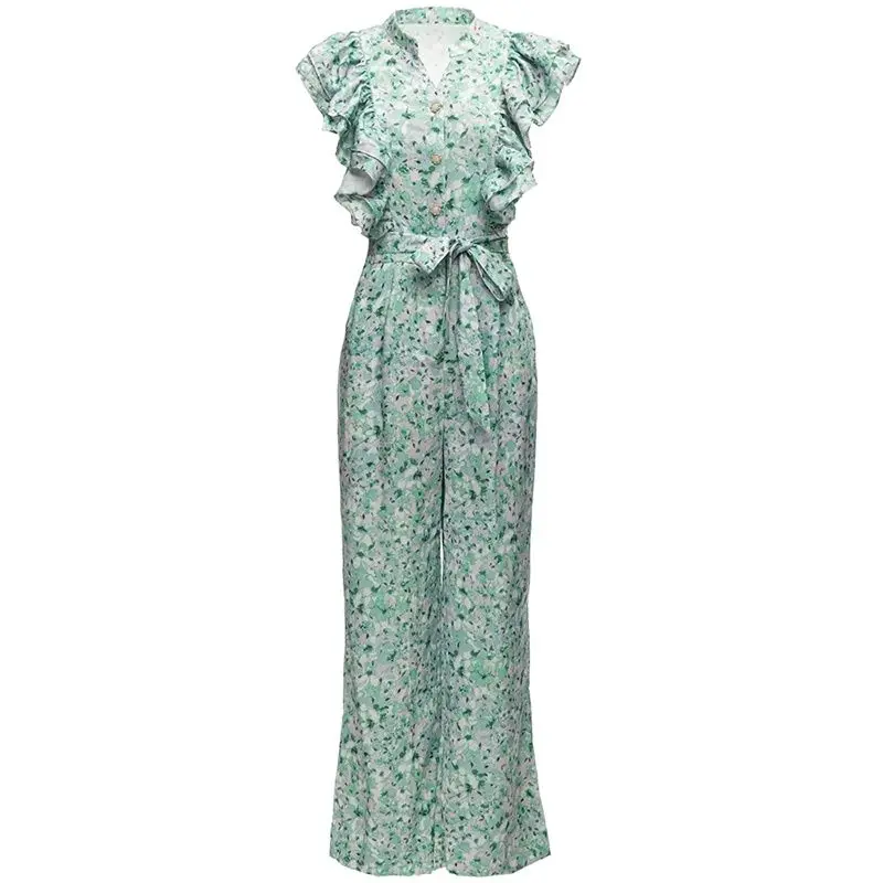 2023 Runway Luxury Brand Summer Jumpsuits Women V-neck Flying Sleeve Flowers Print Pockets Single Breasted Lace Up Jumpsuits
2023 Runway Luxury Brand Summer Jumpsuits Women V-neck Flying Sleeve Flowers Print Pockets Single Breasted Lace Up Jumpsuits