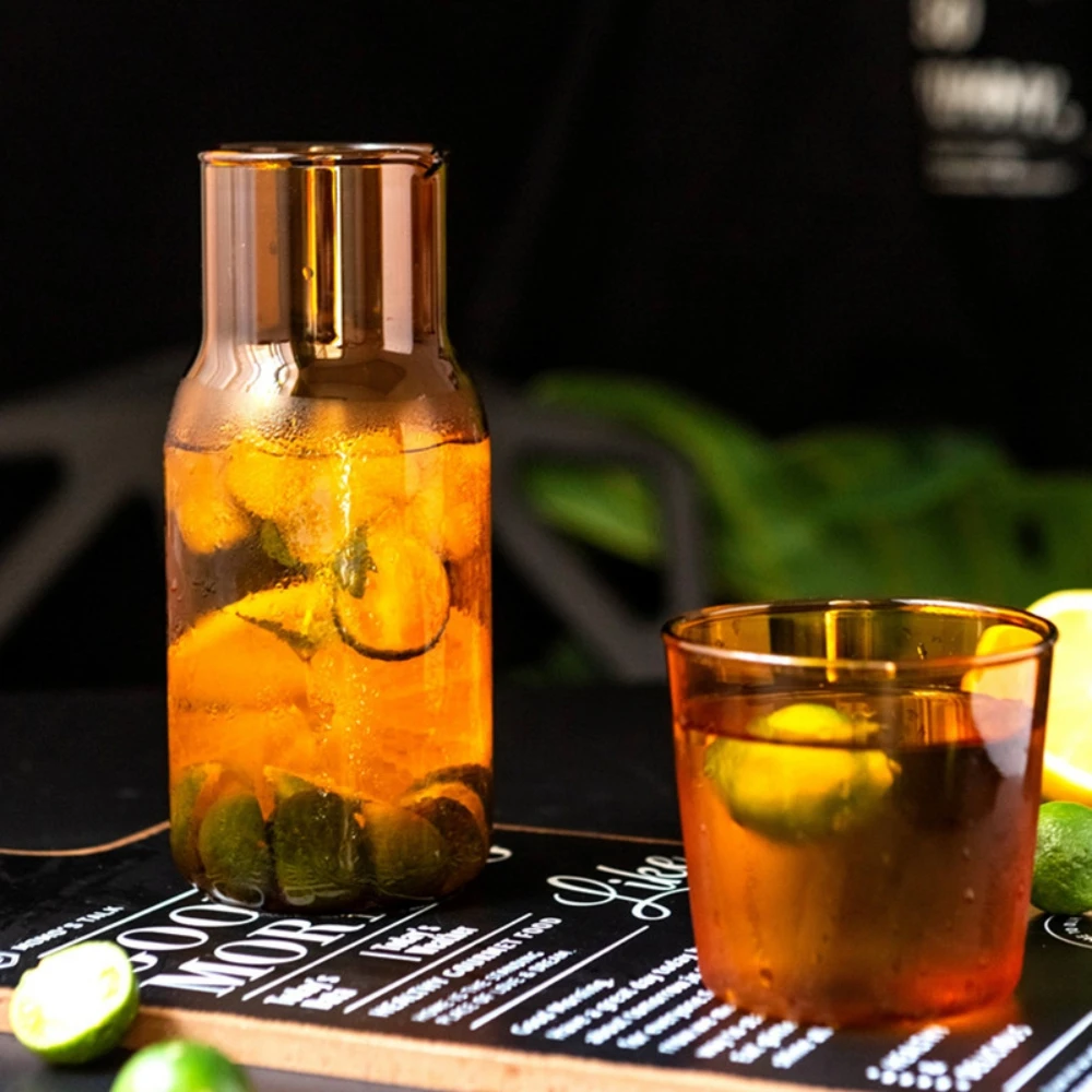 Glass Water Bottle with Glass Cup Bedside Carafe Night Water Carafe with Tumbler Glasses Flask Drinkware Pot for Milk Tea 
Glass Water Bottle with Glass Cup Bedside Carafe Night Water Carafe with Tumbler Glasses Flask Drinkware Pot for Milk Tea