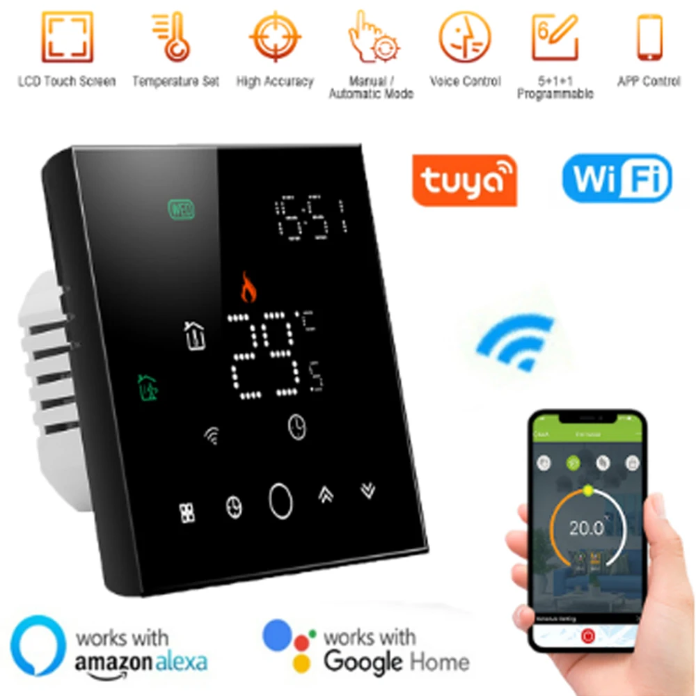 New WiFi Water/Electric Floor Heating Thermostat Water Gas Boiler Temperature Control Tuya/Smart Life APP Alexa Google Voice
New WiFi Water/Electric Floor Heating Thermostat Water Gas Boiler Temperature Control Tuya/Smart Life APP Alexa Google Voice