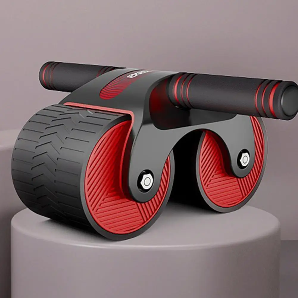 

Abdominal Exerciser Wheel Mute Automatic Braking Rebound Strength Training Double Round Wheels Roller Belly Wheel Gym Equipment