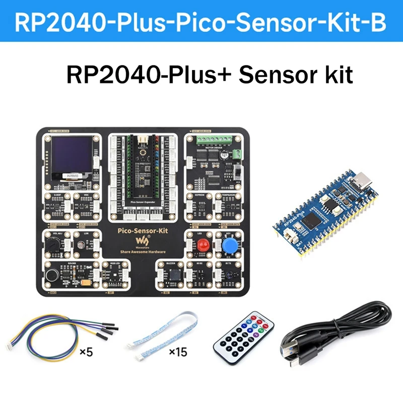 Плата расширения Waveshare для Raspberry Pi RP2040-Plus + комплект модулей датчиков для материнских плат серии Raspberry Pi Pico
Плата расширения Waveshare для Raspberry Pi RP2040-Plus + комплект модулей датчиков для материнских плат серии Raspberry Pi Pico