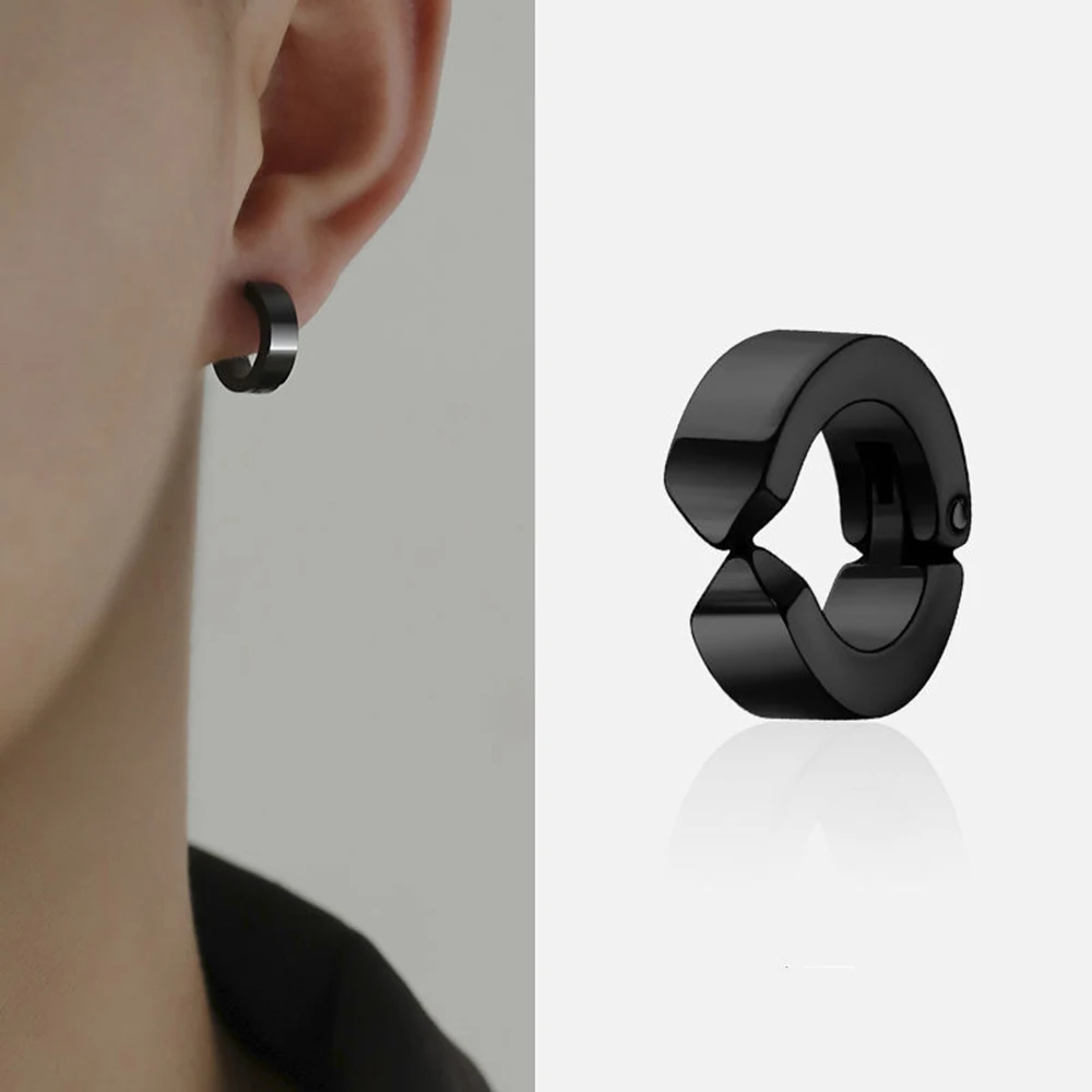 Trendy Personality Black Stainless Steel Fake Ear Piercing Earrings for Men Earrings Hip hop Street Dance Punk Style Jewelry
Trendy Personality Black Stainless Steel Fake Ear Piercing Earrings for Men Earrings Hip hop Street Dance Punk Style Jewelry
