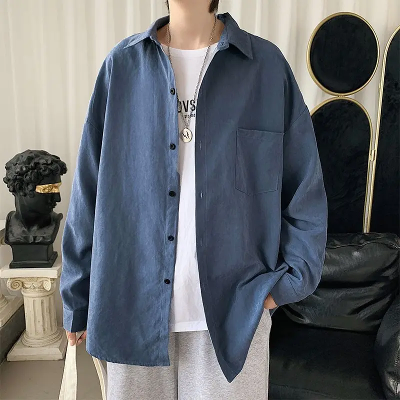 Spring and Autumn Korean Style Fashion Solid Color Lapel Long-sleeved Shirt Men's Loose Casual Ins Style Single-breasted Jacket
Spring and Autumn Korean Style Fashion Solid Color Lapel Long-sleeved Shirt Men's Loose Casual Ins Style Single-breasted Jacket