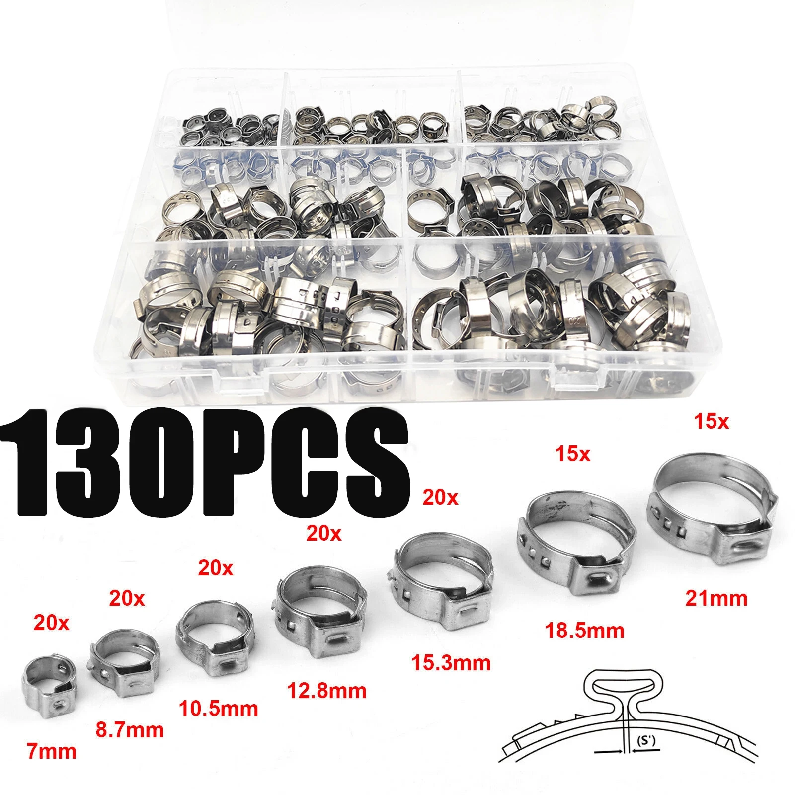 Хомуты для шлангов YISEONG из нержавеющей стали 304, 130 шт.
Хомуты для шлангов YISEONG из нержавеющей стали 304, 130 шт.