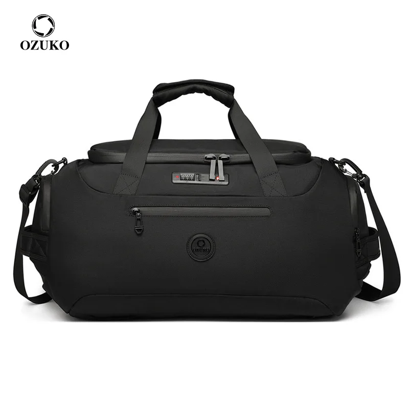 

Новая Вместительная дорожная сумка OZUKO для мужчин, водонепроницаемые сумки для коротких поездок с сумкой для обуви, Многофункциональные чемоданы с мокрым карманом
