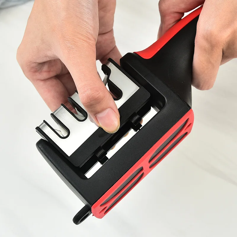 

3/4 Section Hangable Kitchen Multifunction Knife Sharpener Handheld Quick Sharpening Stone New Household Knife Sharpener