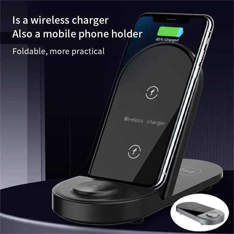 Three In One Wireless Charger 15w Wireless Charger Folding Fast Charging Station Wireless Charging Base Mobile Phone Bracket 
Three In One Wireless Charger 15w Wireless Charger Folding Fast Charging Station Wireless Charging Base Mobile Phone Bracket