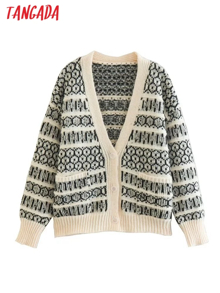 Пуговицы Tangada женские с цветочным принтом, свободные, для кардигана, с длинным рукавом, винтажный джемпер 2022, Женский вязаный кардиган 6X17
Пуговицы Tangada женские с цветочным принтом, свободные, для кардигана, с длинным рукавом, винтажный джемпер 2022, Женский вязаный кардиган 6X17