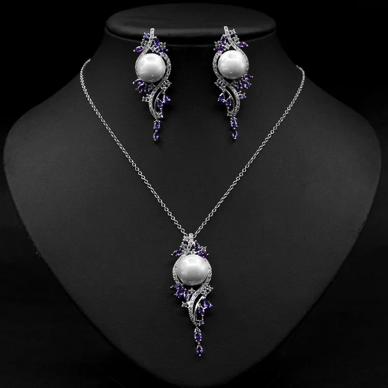 RAKOL Cubic Zirconia Pearl Geometric Pendant Necklace Earrings Jewelry Sets for Women Bridal Wedding Party Dress Accessories
RAKOL Cubic Zirconia Pearl Geometric Pendant Necklace Earrings Jewelry Sets for Women Bridal Wedding Party Dress Accessories