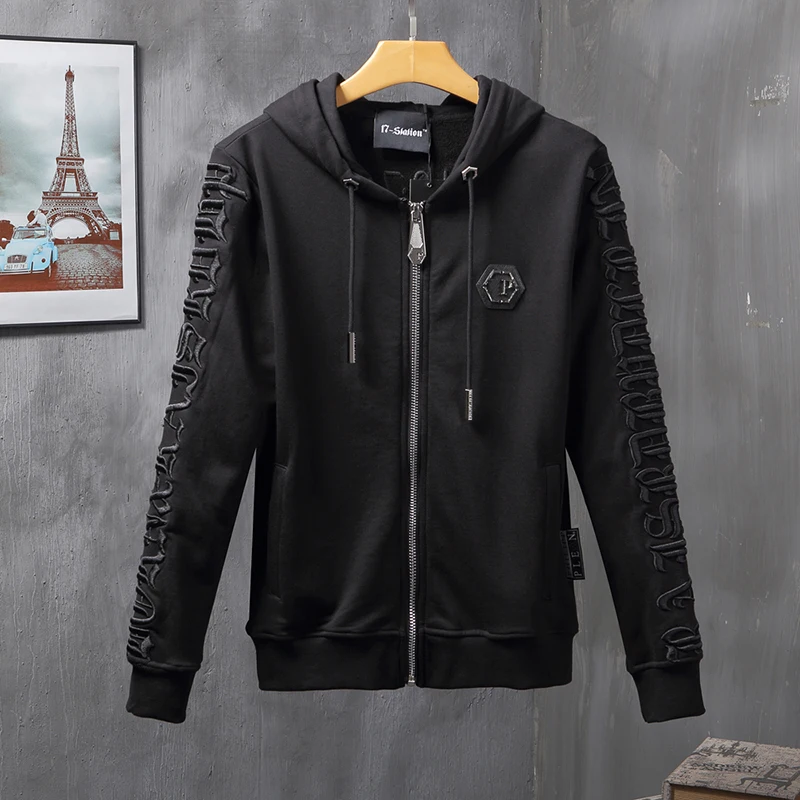 2022 Hooded Sweater men's letter embroidery cardigan 100% Cotton Black PP German fashion autumn and winter coat top plein 1978
2022 Hooded Sweater men's letter embroidery cardigan 100% Cotton Black PP German fashion autumn and winter coat top plein 1978