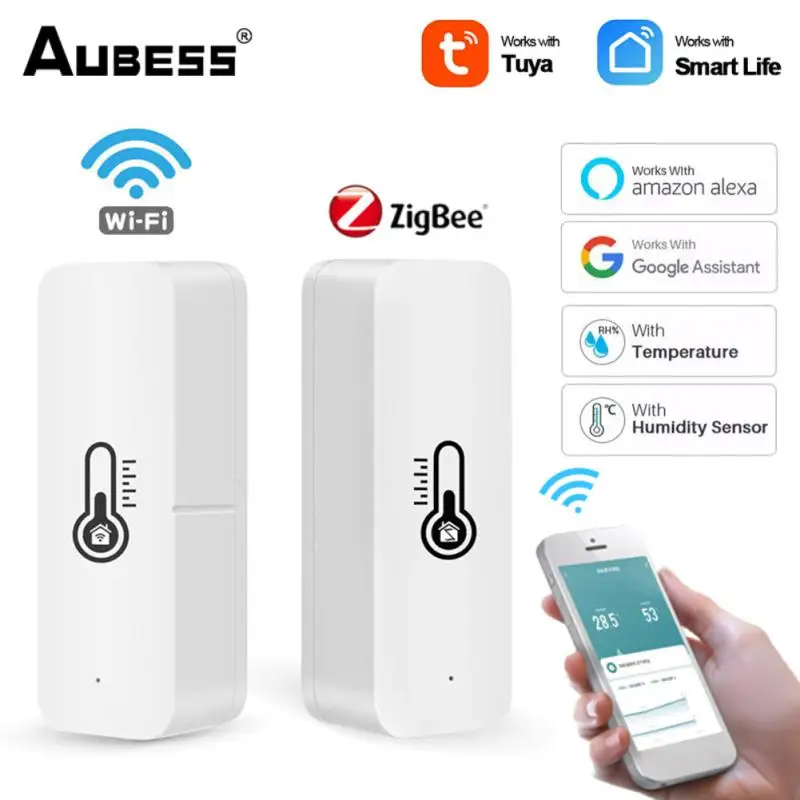 Aubess Wifi/ZigBee Smart Temperature Humidity Sensor Indoor Thermometer Temperature Humidity Detector For Alexa Google Home
Aubess Wifi/ZigBee Smart Temperature Humidity Sensor Indoor Thermometer Temperature Humidity Detector For Alexa Google Home