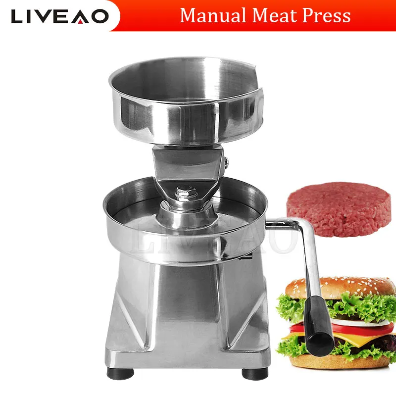

Hamburger Press 100-150mm Commercial Cast Iron Manual Round Meat Shaping Kitchen Machine Home Forming Burger Patty Maker