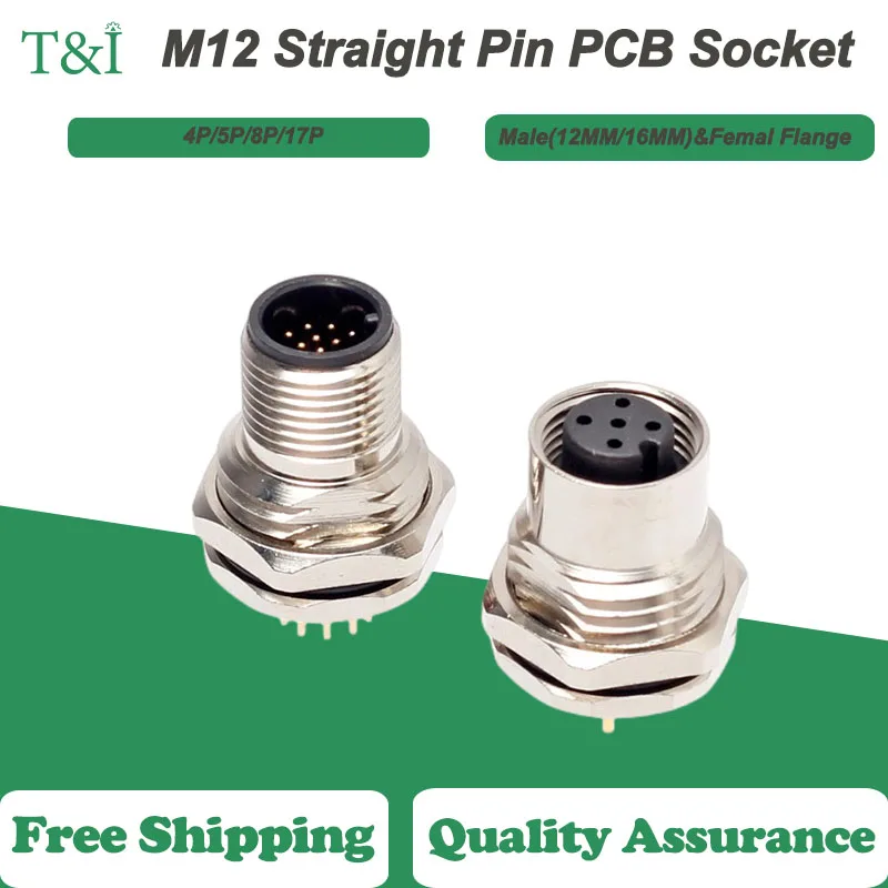 5/10/100 PCS M12 4/5/8/17 Straight Pin PCB Socket Male(12MM/16MM)&Femal Flange Aviation Plug&Socket Connectors plate
5/10/100 PCS M12 4/5/8/17 Straight Pin PCB Socket Male(12MM/16MM)&Femal Flange Aviation Plug&Socket Connectors plate